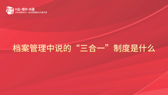 檔案三合一制度、檔案管理軟件